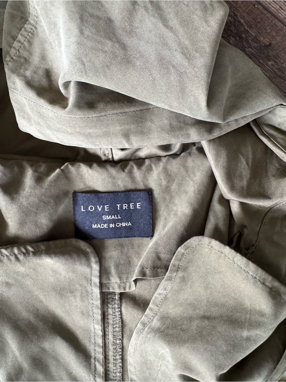 Love Tree Olive Utility Hooded Anorak Jacket - Picture 2 of 3